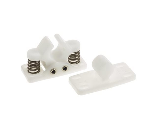 Door Retainer & Catch Plate – White Plastic