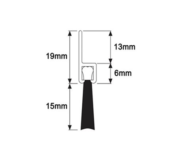 Brush Seal 15mm x 35mm c/w Carrier x 3M
