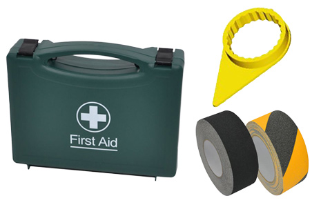 A selection of safety equipment.