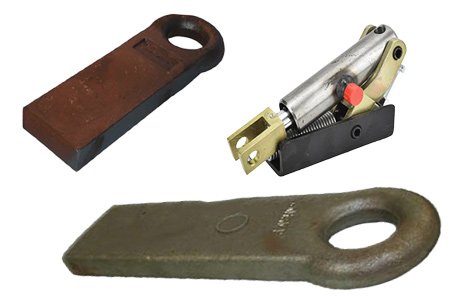 Selection of agricultural trailer fittings.