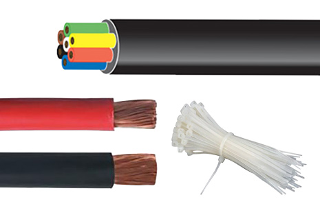 Selection of cable and cable ties.