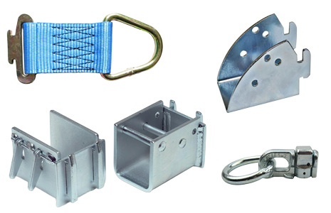 Selection of cargo cups and brackets.
