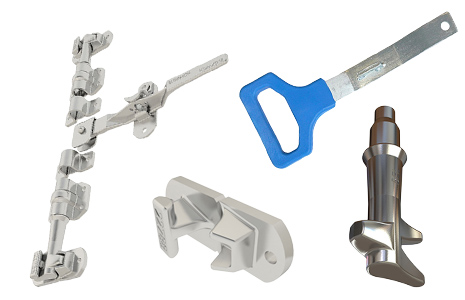 Selection of zinc plated door locking gear.