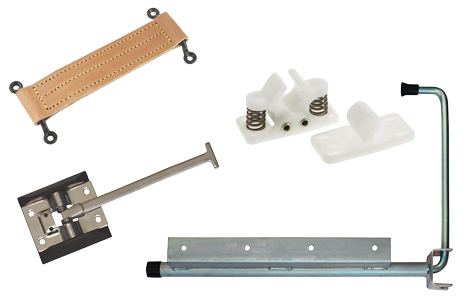 A selection of door retainers and door check straps.