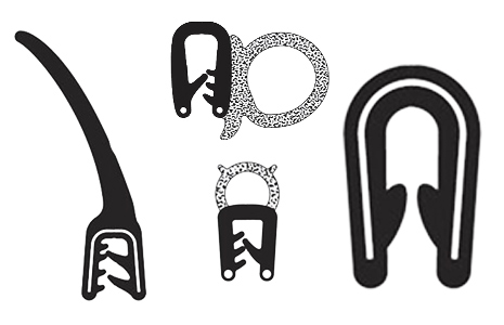 Selection of edge trims and sealing profiles.