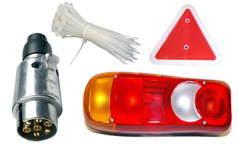 A selection of electrical and lighting equipment.