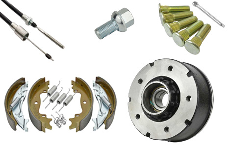 Selection of hub and brake parts.