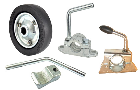 Selection of jockey wheel clamps and spares.