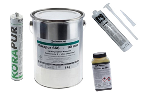 Selection of polyurethane adhesives and sealants.