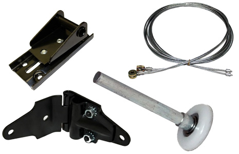 A selection of roller shutter door parts.