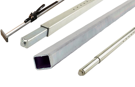 Selection of shoring poles and cargo keepers.