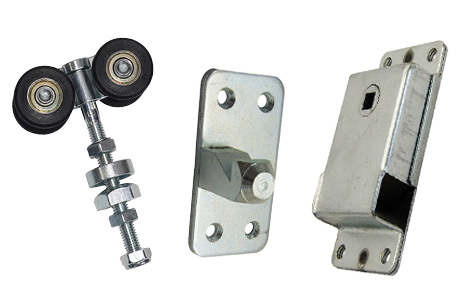 Selection of sliding door gear and fittings.