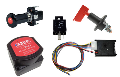 Selection of electrical switches and relays.