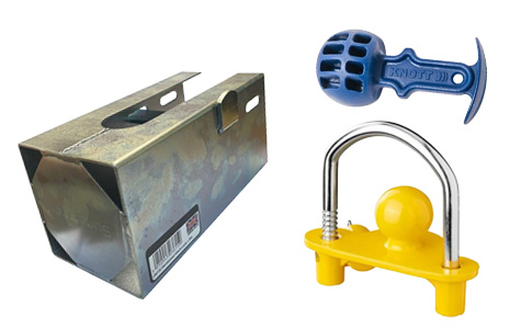 Selection of trailer security items.