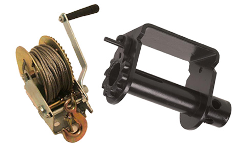 Selection of hand winches.