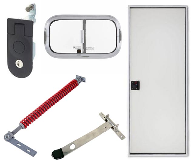 A selection of horsebox fittings and accessories.